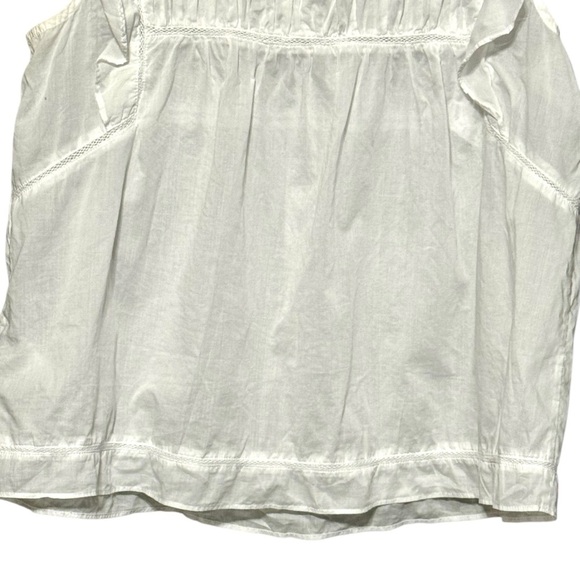 RAILS Filomena Sleeveless Ruffled Pin Tucked Cotton Lightweight White Blouse - Picture 10 of 13